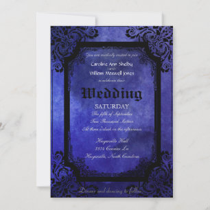 Gothic Grunge Filigree Wedding Einladung