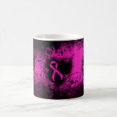 Gothic grunge Hot Pink Awareness Ribbon Kaffeetasse (Mittel)