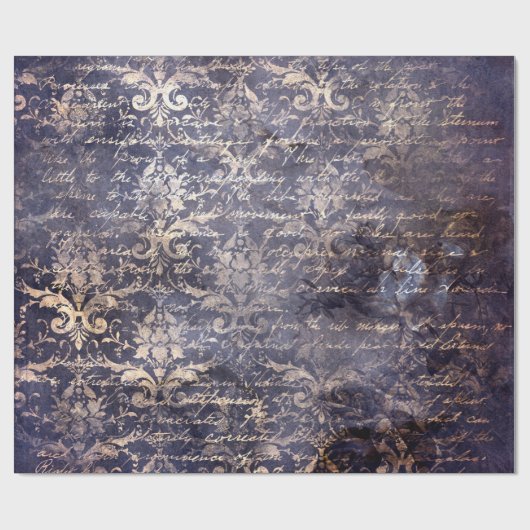 Gothic Grunge Indigo  Geschenkpapier (Flach)