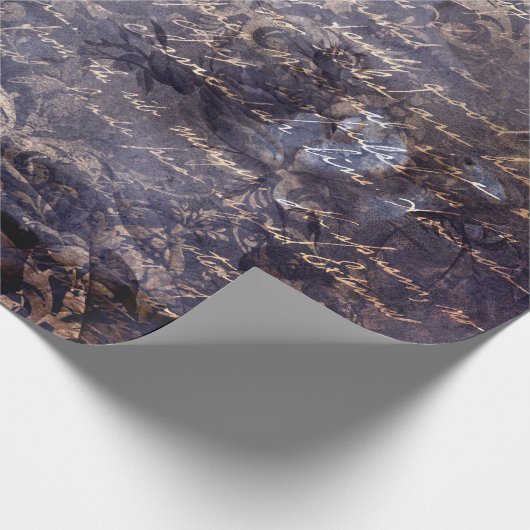 Gothic Grunge Indigo  Geschenkpapier (Ecke)