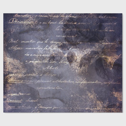 Gothic Grunge Indigo  Geschenkpapier (Flach)
