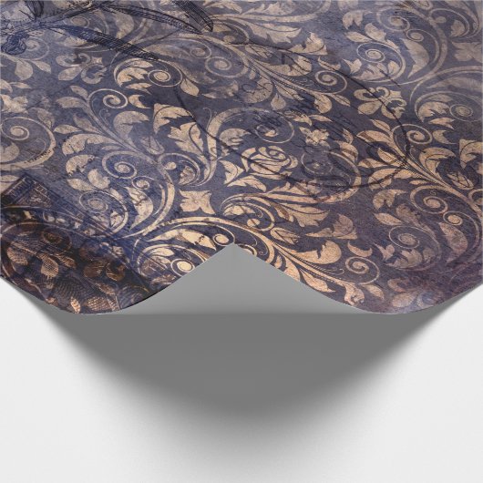 Gothic Grunge Indigo Geschenkpapier (Ecke)