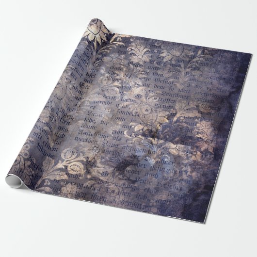 Gothic Grunge Indigo Geschenkpapier (Ungerollt)