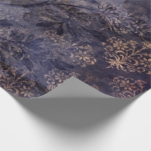Gothic Grunge Indigo  Geschenkpapier (Ecke)