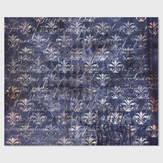 Gothic Grunge Indigo Geschenkpapier (Flach)