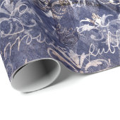 Gothic Grunge Indigo Geschenkpapier (Rolleneckpunkt)
