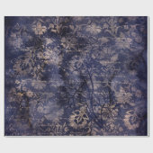 Gothic Grunge Indigo  Geschenkpapier (Flach)