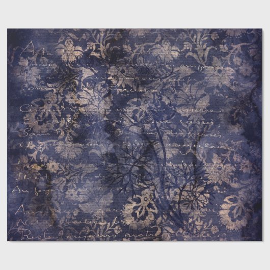 Gothic Grunge Indigo  Geschenkpapier (Flach)