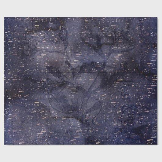 Gothic Grunge Indigo Geschenkpapier (Flach)