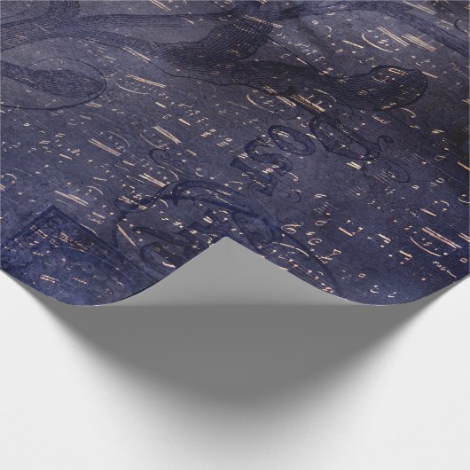 Gothic Grunge Indigo Geschenkpapier (Ecke)