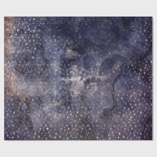 Gothic Grunge Indigo Geschenkpapier (Flach)