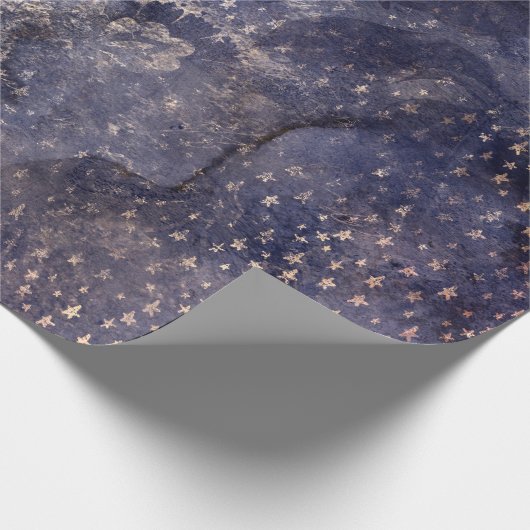 Gothic Grunge Indigo  Geschenkpapier (Ecke)