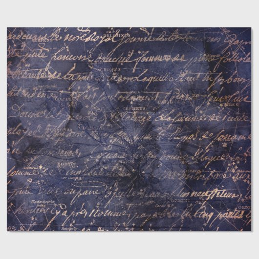 Gothic Grunge Indigo  Geschenkpapier (Flach)
