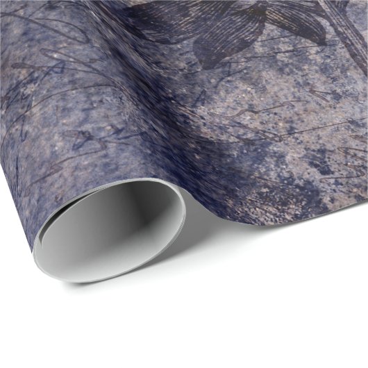 Gothic Grunge Indigo  Geschenkpapier (Rolleneckpunkt)