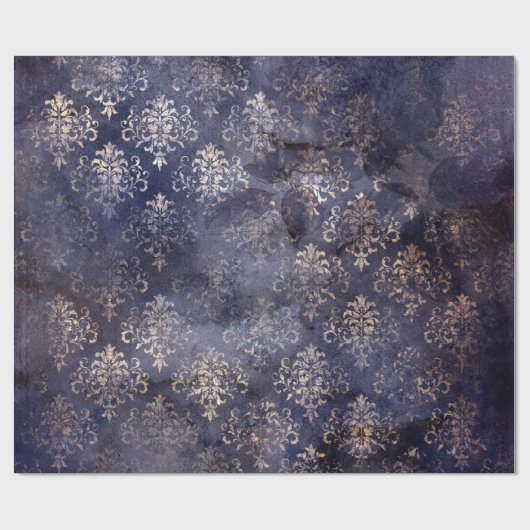 Gothic Grunge Indigo  Geschenkpapier (Flach)