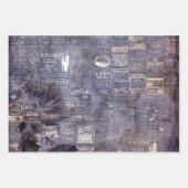 Gothic Grunge Indigo Geschenkpapier Set (Vorderseite 3)