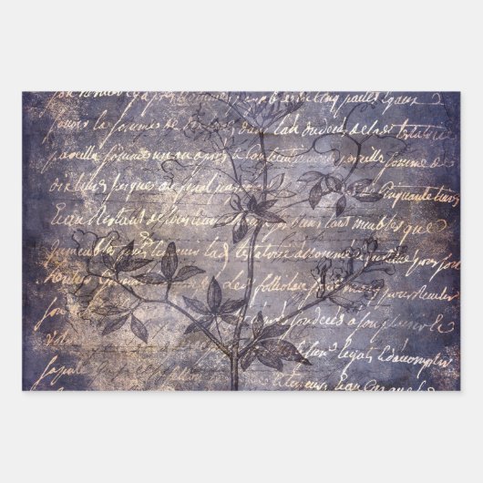 Gothic Grunge Indigo  Geschenkpapier Set (Vorderseite 2)