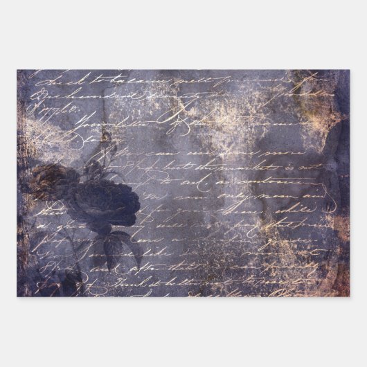 Gothic Grunge Indigo  Geschenkpapier Set (Vorderseite)