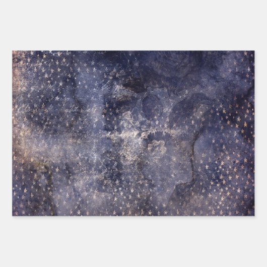 Gothic Grunge Indigo  Geschenkpapier Set (Vorderseite 3)