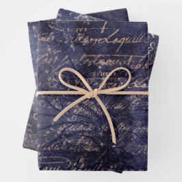 Gothic Grunge Indigo  Geschenkpapier Set