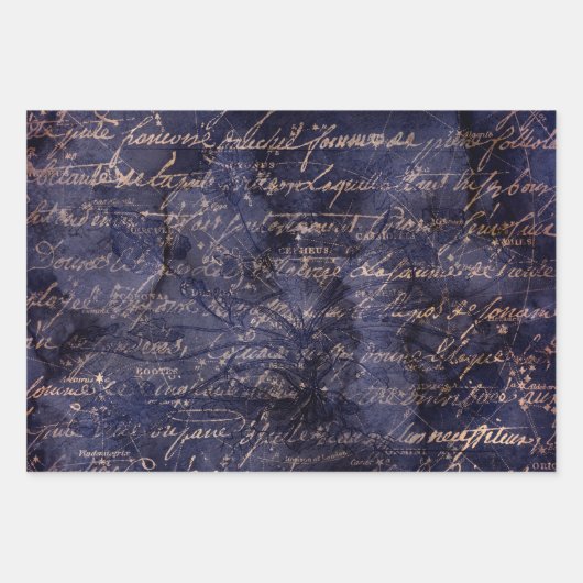 Gothic Grunge Indigo  Geschenkpapier Set (Vorderseite)