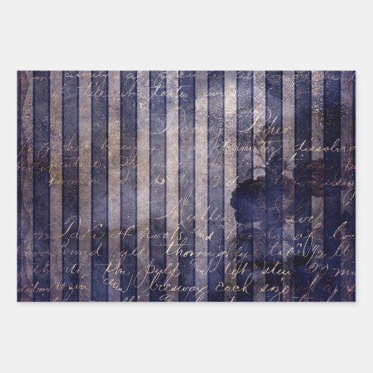 Gothic Grunge Indigo  Geschenkpapier Set (Vorderseite 2)