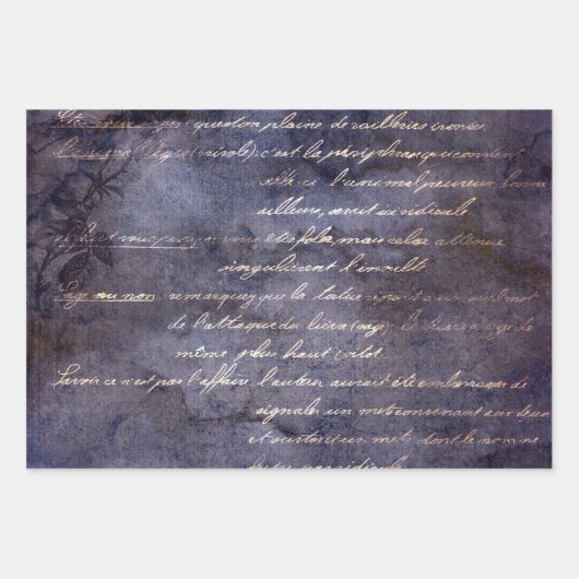 Gothic Grunge Indigo Geschenkpapier Set (Vorderseite)