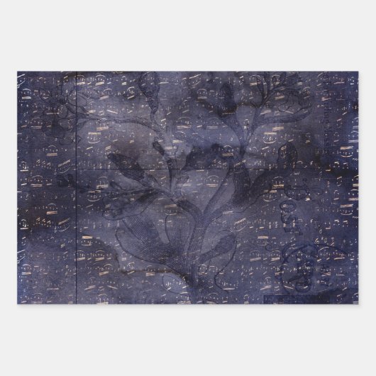 Gothic Grunge Indigo  Geschenkpapier Set (Vorderseite 3)