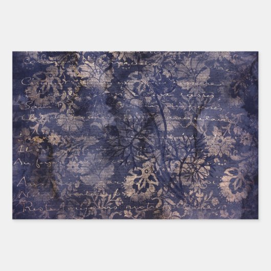 Gothic Grunge Indigo  Geschenkpapier Set (Vorderseite 2)