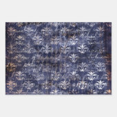 Gothic Grunge Indigo Geschenkpapier Set (Vorderseite)