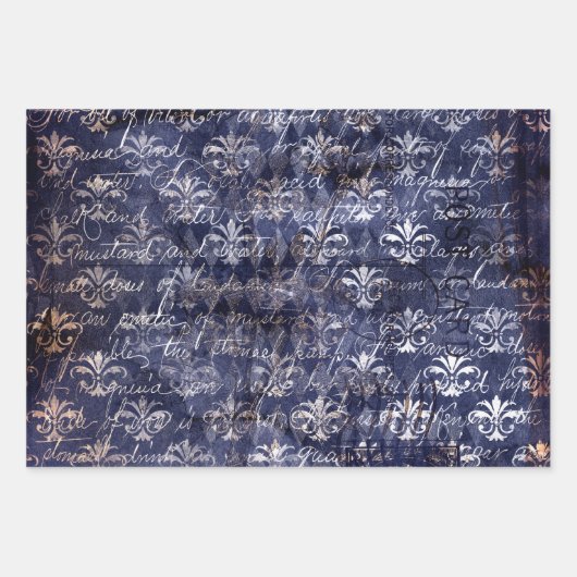Gothic Grunge Indigo  Geschenkpapier Set (Vorderseite)