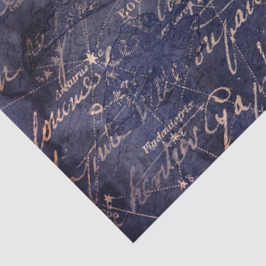 Gothic Grunge Indigo Seidenpapier (Detail)