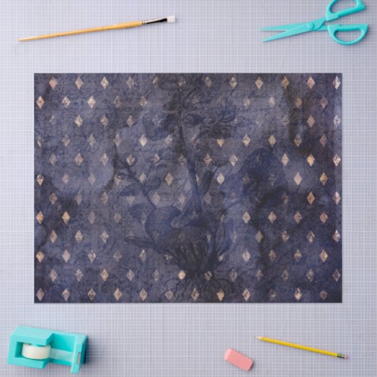 Gothic Grunge Indigo  Seidenpapier (Basteln)