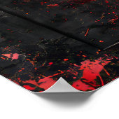 Gothic Grunge Vanta Black & Red Poster (Ecke)