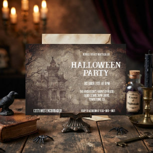 Gothic Grusel-Haus Halloween-Party-Einladung Einladung