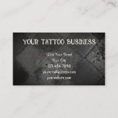 Gothic Half Skull Aquamarin Black Tattoo Shop Visitenkarte (Rückseite)