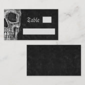 Gothic Half Skull Cool Black And White Wedding Platzkarte (Vorne/Hinten)