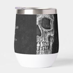 Gothic Half Skull Cool Schwarz-Weiß-Grunge