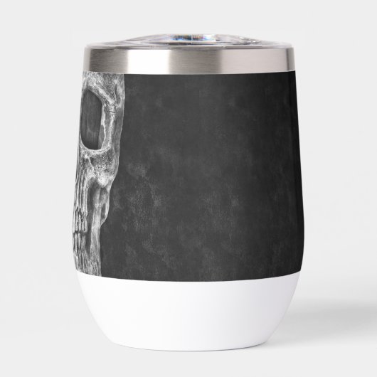 Gothic Half Skull Cool Schwarz-Weiß-Grunge (Vorderseite)