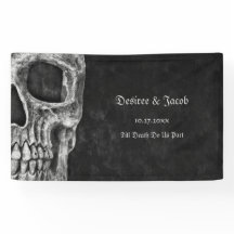 Gothic Half Skull Cool Schwarz-Weiß-Grunge