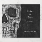 Gothic Half Skull Cool Schwarz-Weiß-Grunge Bierflaschenetikett (Einzelnes Label)