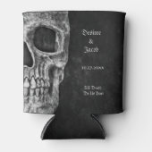 Gothic Half Skull Cool Schwarz-Weiß-Grunge Dosenkühler (Vorderseite)