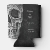 Gothic Half Skull Cool Schwarz-Weiß-Grunge Dosenkühler (Rückseite)