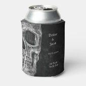 Gothic Half Skull Cool Schwarz-Weiß-Grunge Dosenkühler (Kanne Rückseite)