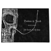 Gothic Half Skull Cool Schwarz-Weiß-Grunge Große Geschenktüte (Vorderseite)