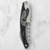 Gothic Half Skull Cool Schwarz-Weiß-Grunge Kellnermesser (Rückseite)