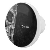 Gothic Half Skull Cool Schwarz-Weiß-Grunge Keramikknauf (Rechts)