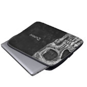 Gothic Half Skull Cool Schwarz-Weiß-Grunge Laptopschutzhülle (Vorne Knopf)