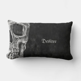Gothic Half Skull Cool Schwarz-Weiß-Grunge Lendenkissen