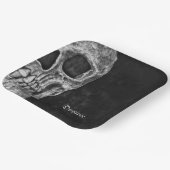 Gothic Half Skull Cool Schwarz-Weiß-Grunge Pappteller (Gewinkelt)